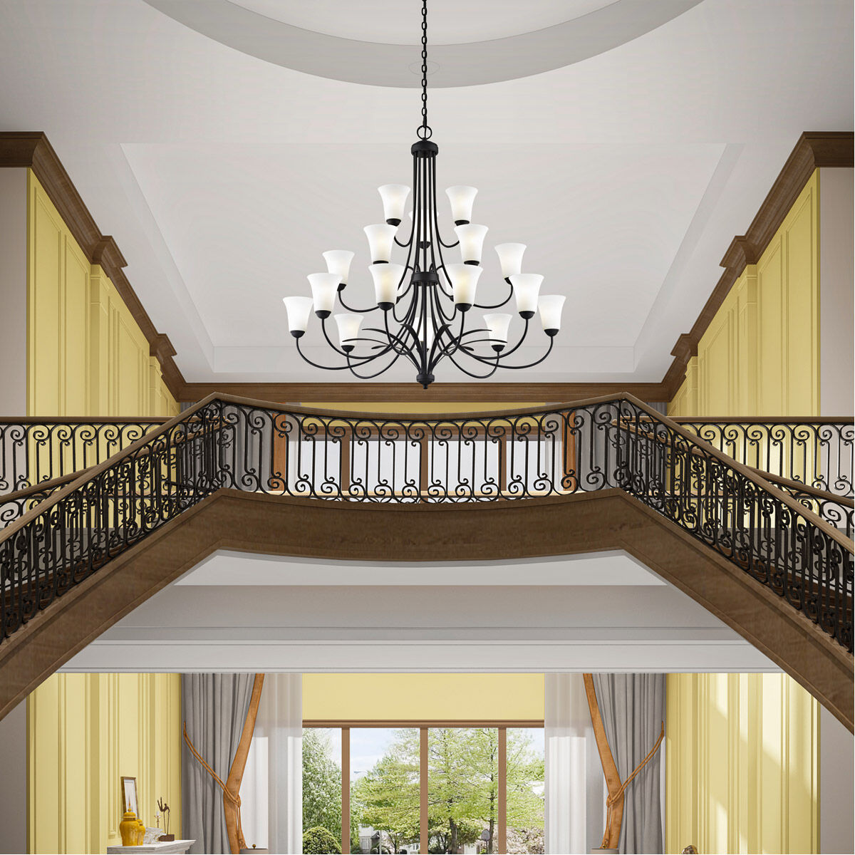 Ridgedale 18 Light 44 inch Black Chandelier Ceiling Light