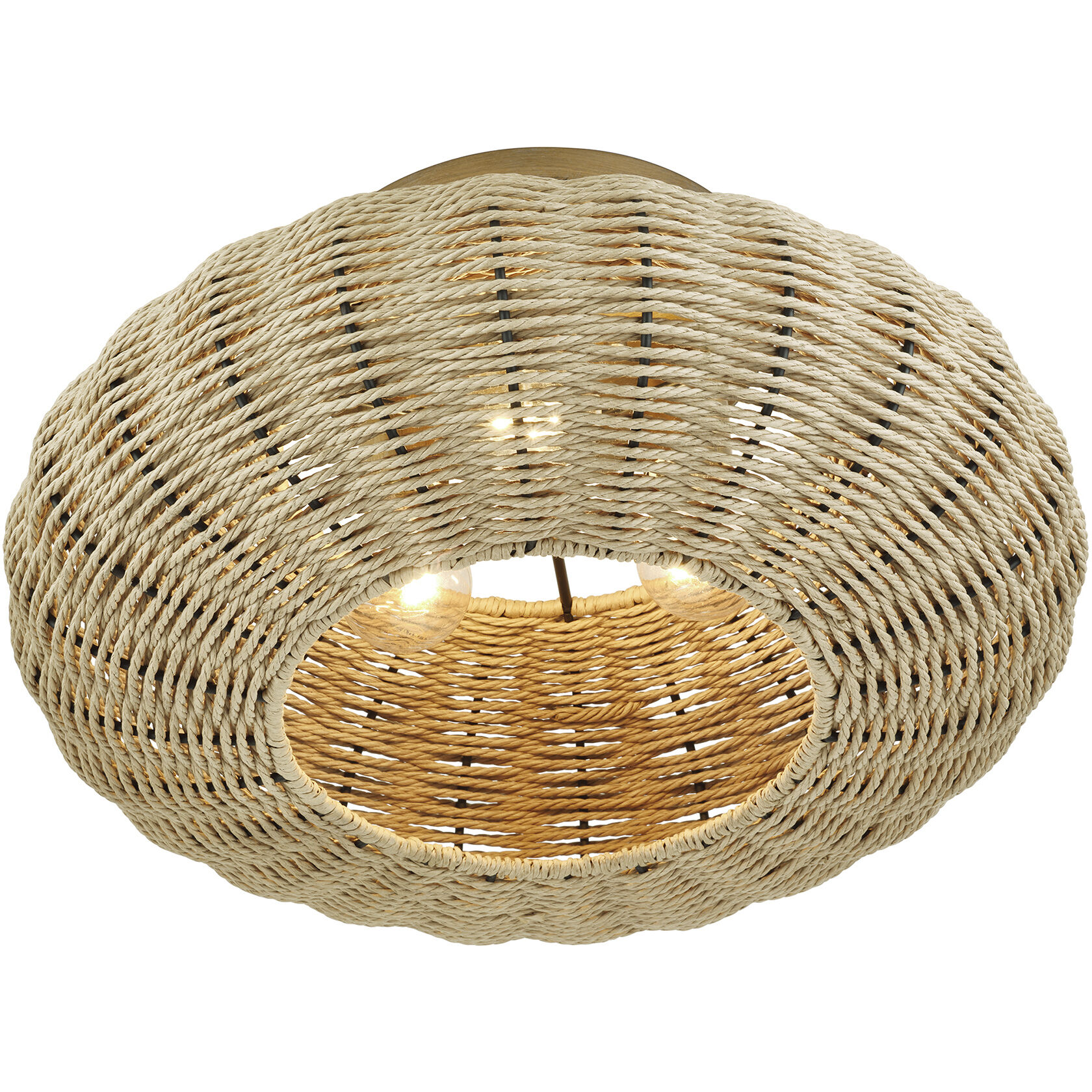 Summervine 3 Light 18 inch Antique Gold Leaf Semi Flush Mount Ceiling Light, Large