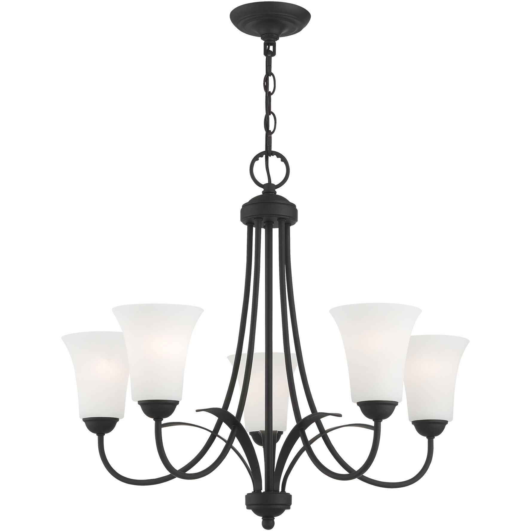 Ridgedale 5 Light 26 inch Black Chandelier Ceiling Light