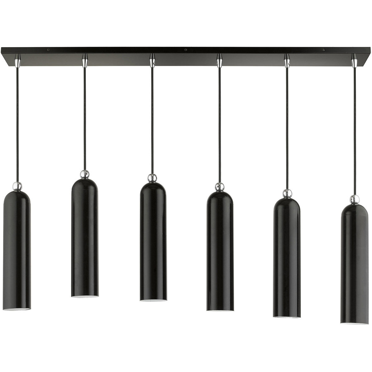Ardmore 6 Light 44 inch Shiny Black Linear Pendant Ceiling Light