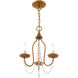 Alessia 3 Light 13 inch Antique Gold Leaf Mini Chandelier Ceiling Light