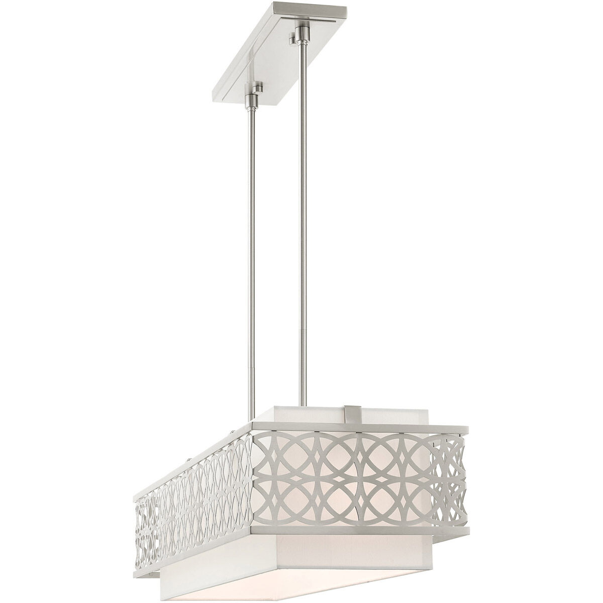 Calinda 6 Light 40 inch Brushed Nickel Linear Chandelier Ceiling Light