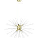 Utopia 9 Light 32 inch Satin Brass Pendant Chandelier Ceiling Light, Large