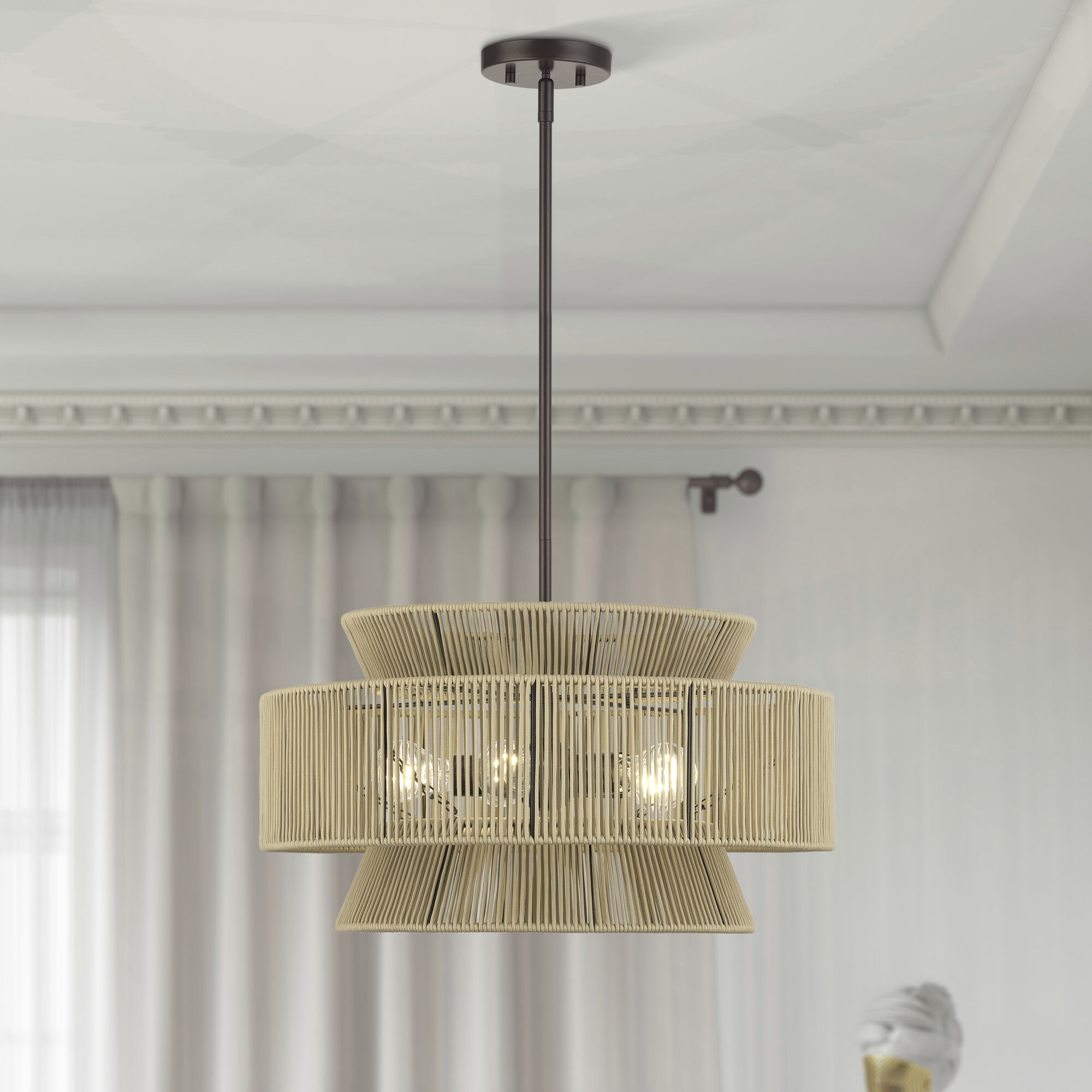 Florell 5 Light 22 inch English Bronze Pendant Chandelier Ceiling Light