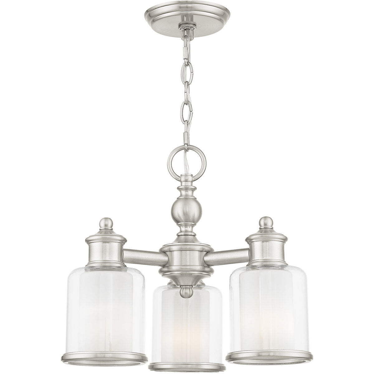 Middlebush 3 Light 16 inch Brushed Nickel Convertible Mini Chandelier/Ceiling Mount Ceiling Light