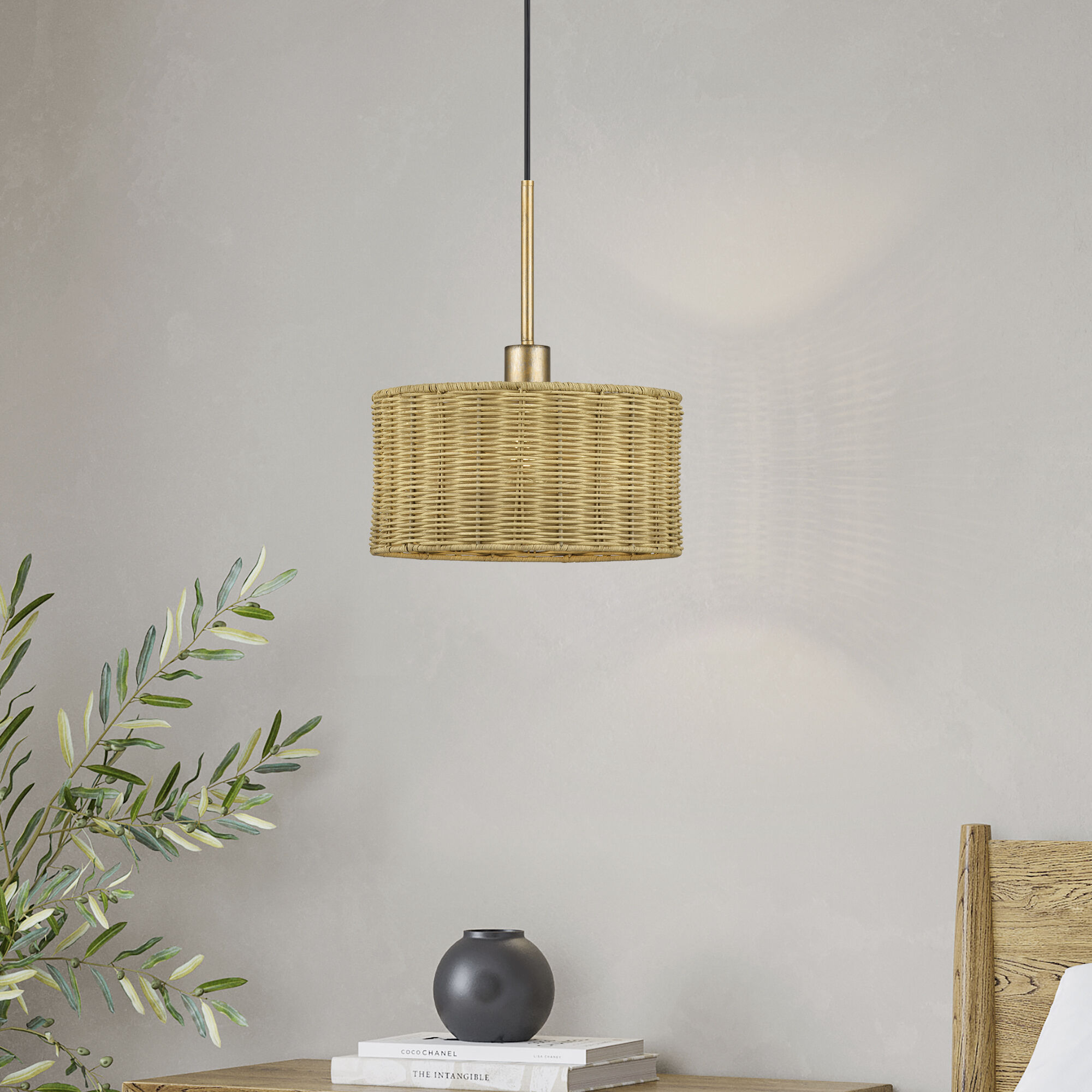 Weavington 1 Light 12 inch Antique Gold Leaf Pendant Ceiling Light