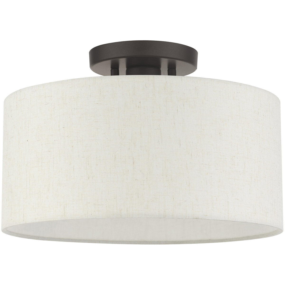 Meadow 1 Light 13 inch English Bronze Semi Flush Ceiling Light