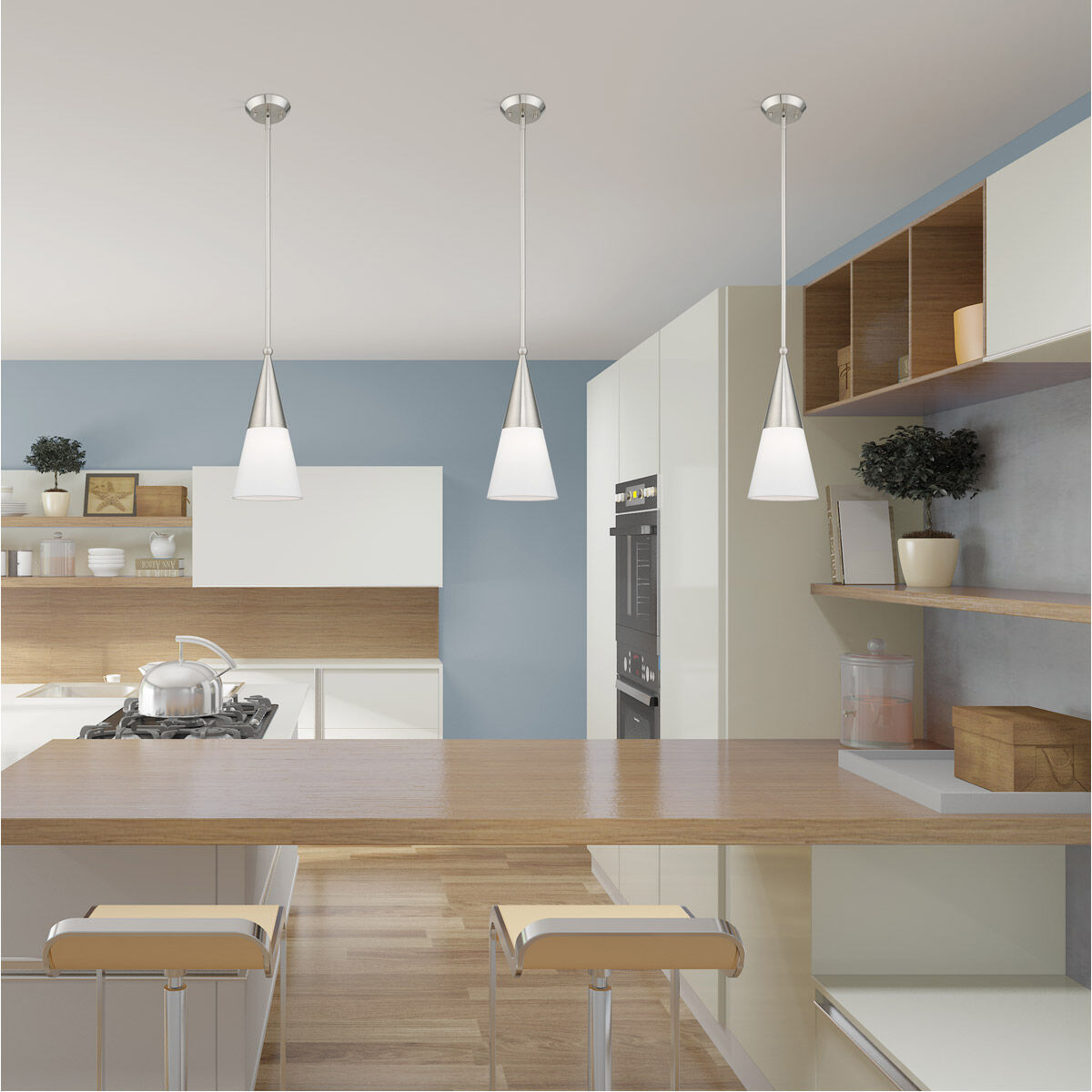 Stockholm 1 Light 7 inch Brushed Nickel Mini Pendant Ceiling Light