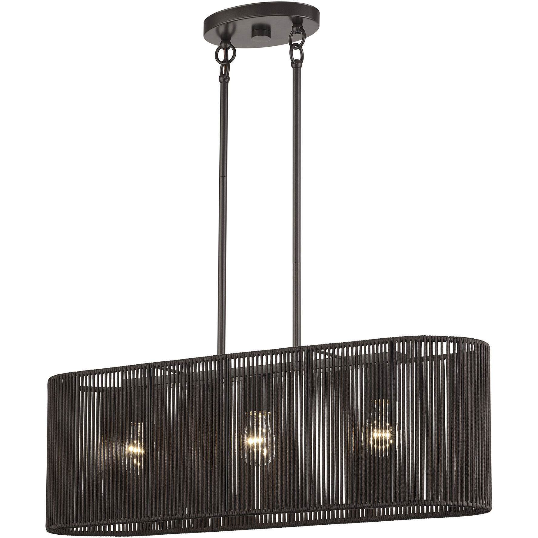 Acordia 3 Light 30 inch English Bronze Linear Chandelier Ceiling Light, Medium