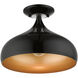 Amador 1 Light 12 inch Shiny Black with Polished Chrome Accents Semi-Flush Mount Ceiling Light