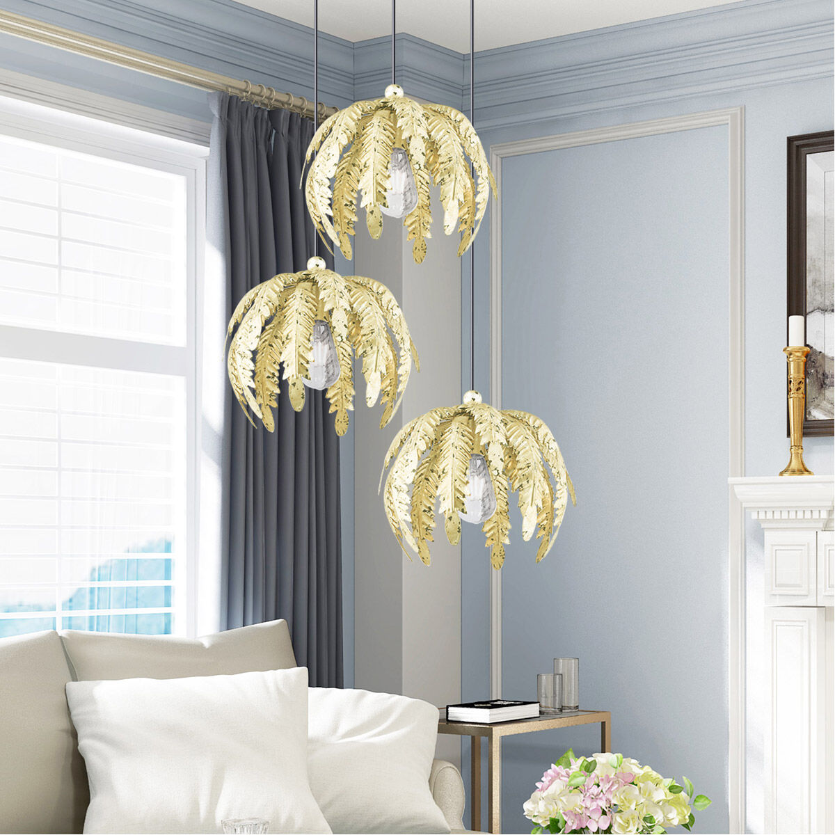 Acanthus 1 Light 13 inch Winter Gold Mini Pendant Ceiling Light