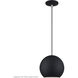 Kuppola 9.25 inch Black with Brushed Nickel Accents Globe Pendant Ceiling Light, Globe