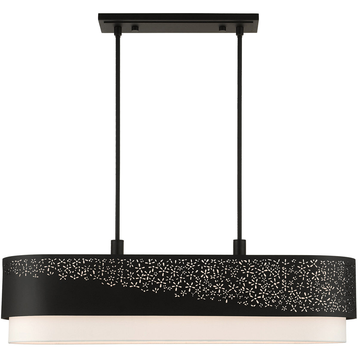 Noria 6 Light 40 inch Black Linear Chandelier Ceiling Light