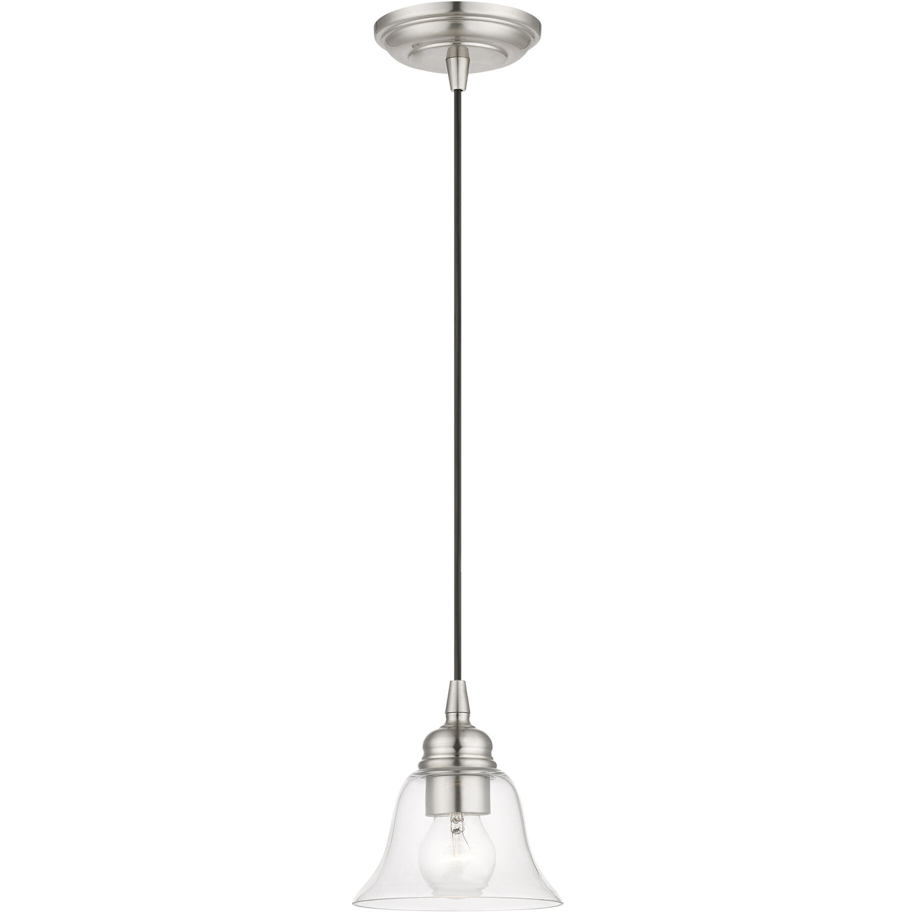 Moreland 1 Light 6 inch Brushed Nickel Single Pendant Ceiling Light, Single