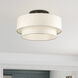 Manorwood 3 Light 18 inch English Bronze Large Semi-Flush Ceiling Light, Large