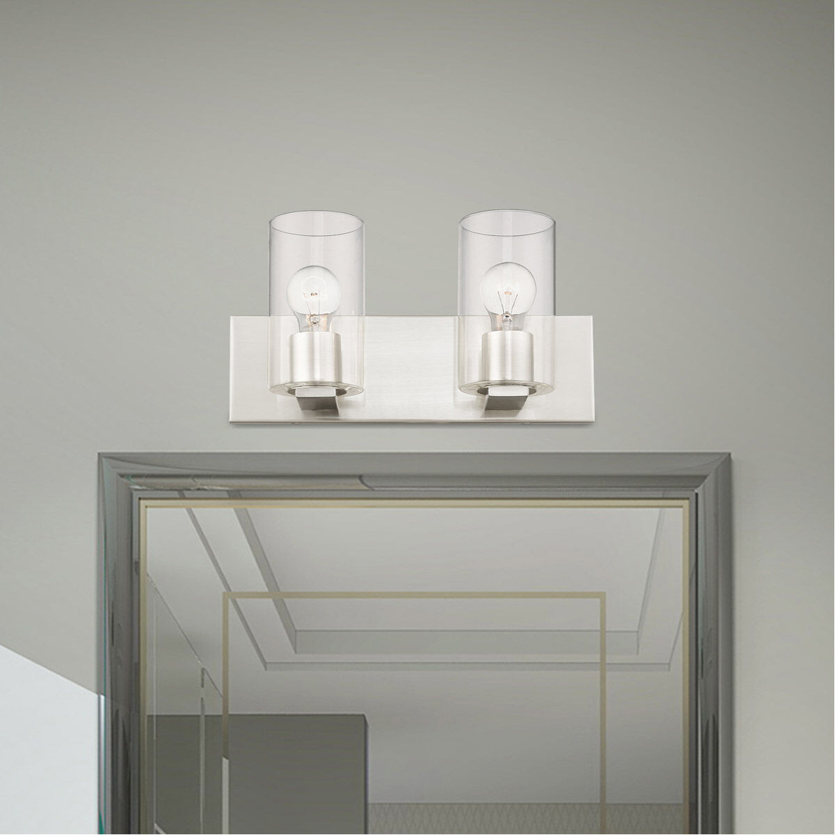 Zurich 2 Light 15 inch Brushed Nickel Vanity Sconce Wall Light