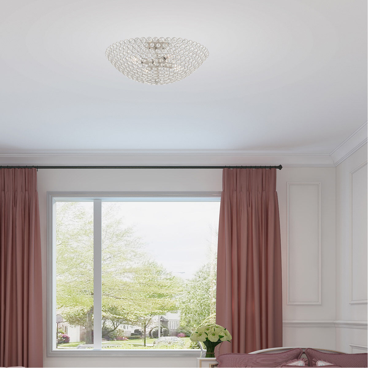 Cassandra 4 Light 20 inch Brushed Nickel Semi-Flush Mount Ceiling Light