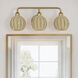 Summervine 3 Light 23.5 inch Antique Gold Leaf Vanity Wall Sconce Wall Light
