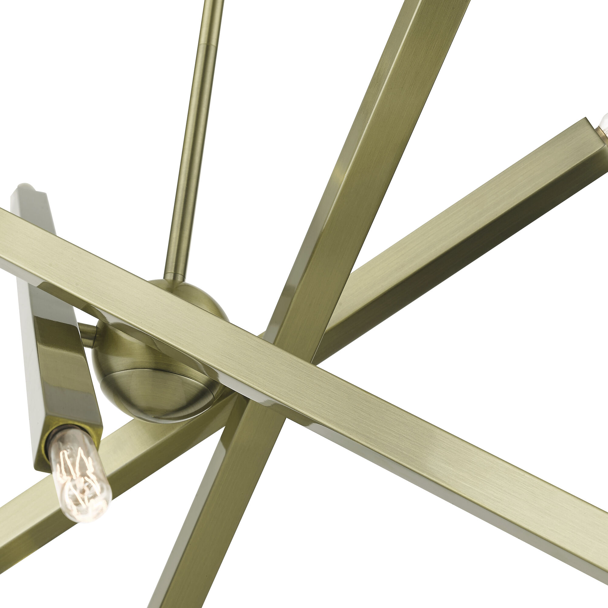 Monaco 8 Light 35 inch Antique Brass Linear Chandelier Ceiling Light, Large