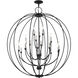 Milania 19 Light 48 inch Black with Brushed Nickel Accents Foyer Chandelier Ceiling Light