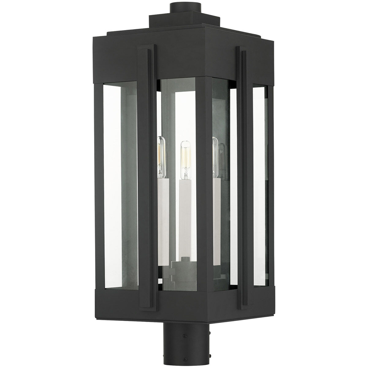 Lexington 3 Light 25 inch Black Outdoor Post Top Lantern