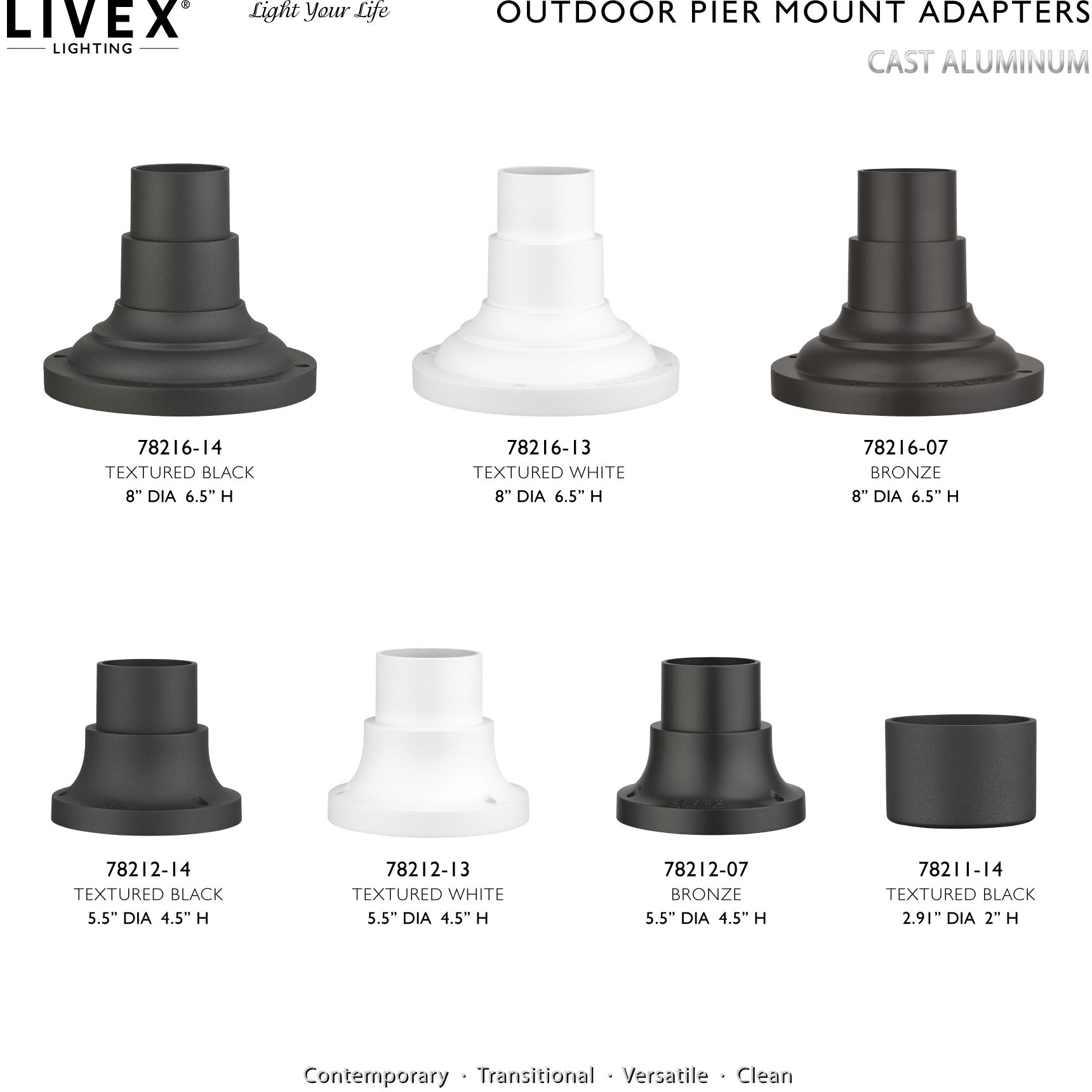 Allison 4.5 inch Bronze Pier Mount Adapter