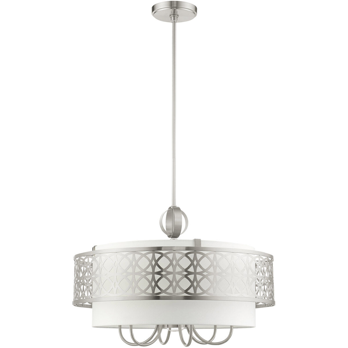 Calinda 7 Light 24.75 inch Brushed Nickel Pendant Chandelier Ceiling Light