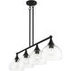 Glendon 4 Light 8.25 inch Black Large Linear Chandelier Ceiling Light