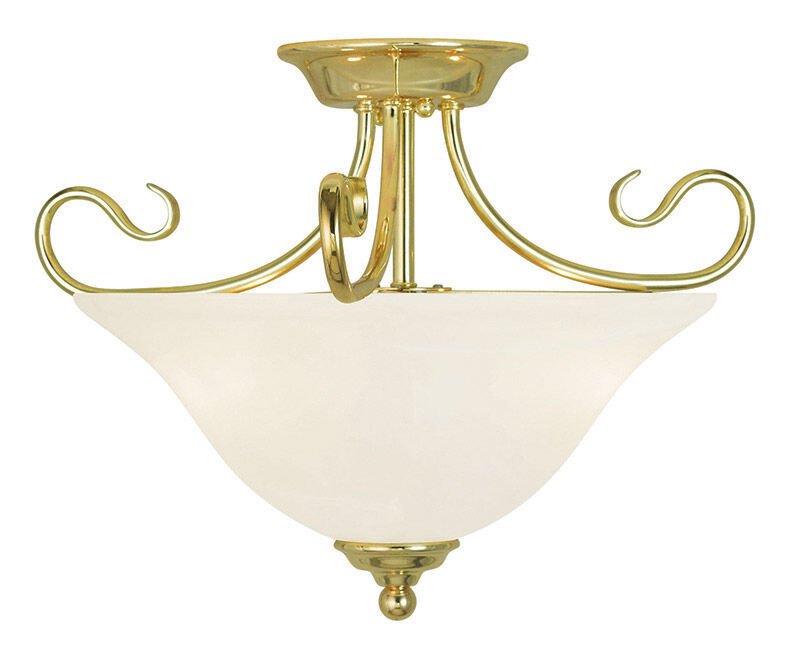 Coronado 2 Light 16 inch Polished Brass Semi-Flush Mount Ceiling Light