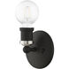 Lansdale 1 Light 5 inch Black with Brushed Nickel Accents Single Vanity Sconce Wall Light, Single