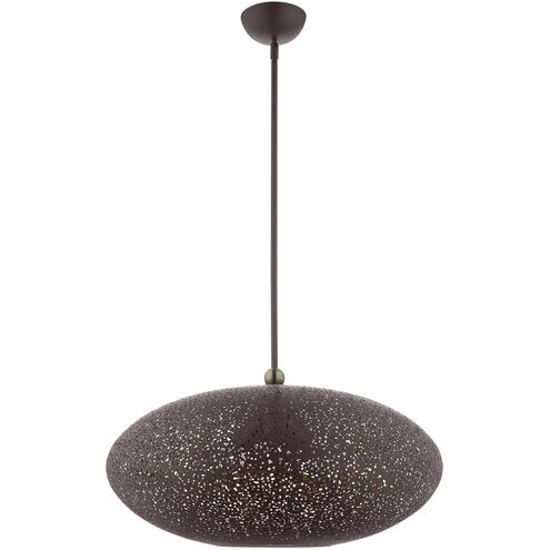 Charlton 3 Light 24 inch Bronze with Antique Brass Accents Pendant Ceiling Light