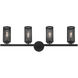 Industro 4 Light 36 inch Black with Brushed Nickel Accents Vanity Sconce Wall Light