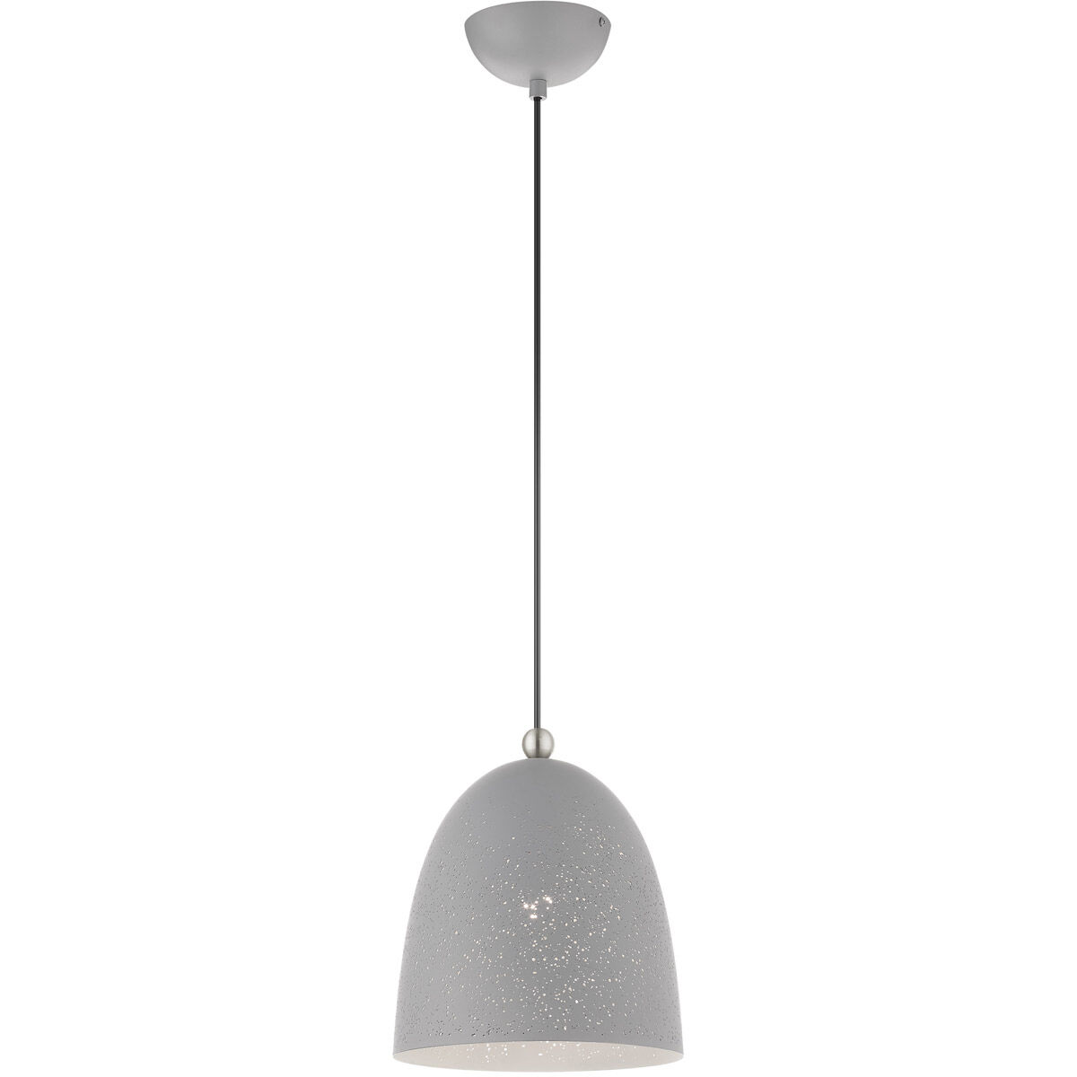 Arlington 1 Light 10 inch Nordic Gray with Brushed Nickel Accents Pendant Ceiling Light