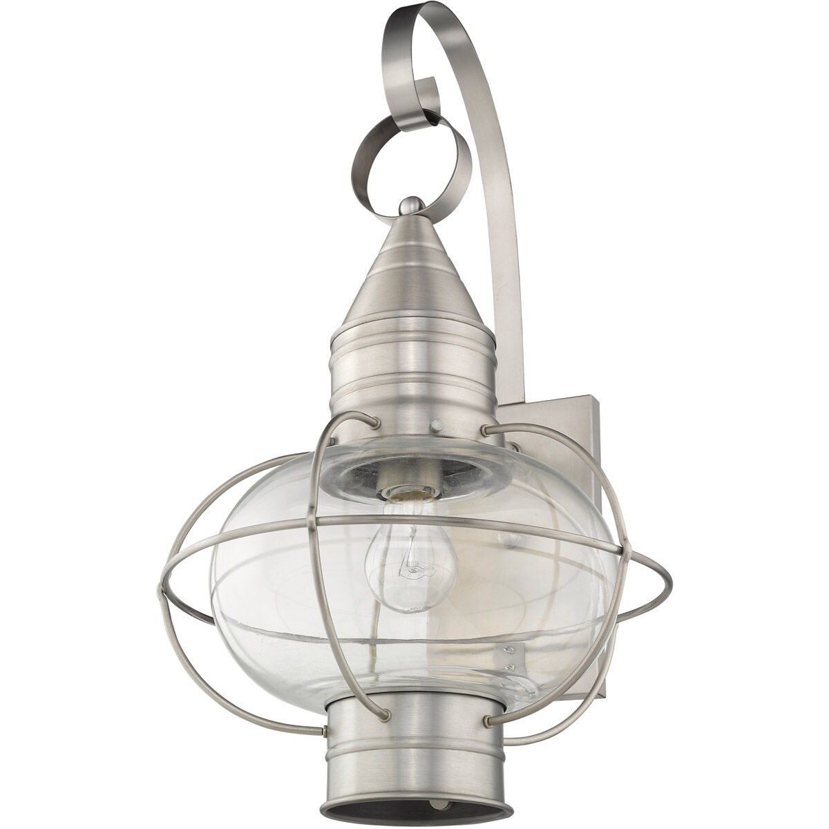 Newburyport 1 Light 21 inch Brushed Nickel Outdoor Wall Lantern