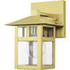 Crestlake 1 Light 8.5 inch Satin Gold Outdoor Wall Lantern
