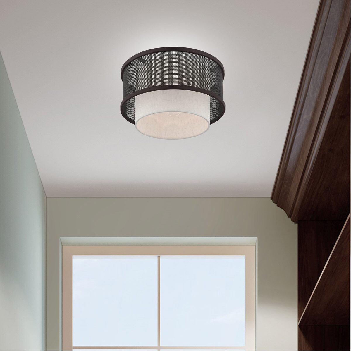 Braddock 1 Light 12 inch Bronze Flush Mount Ceiling Light