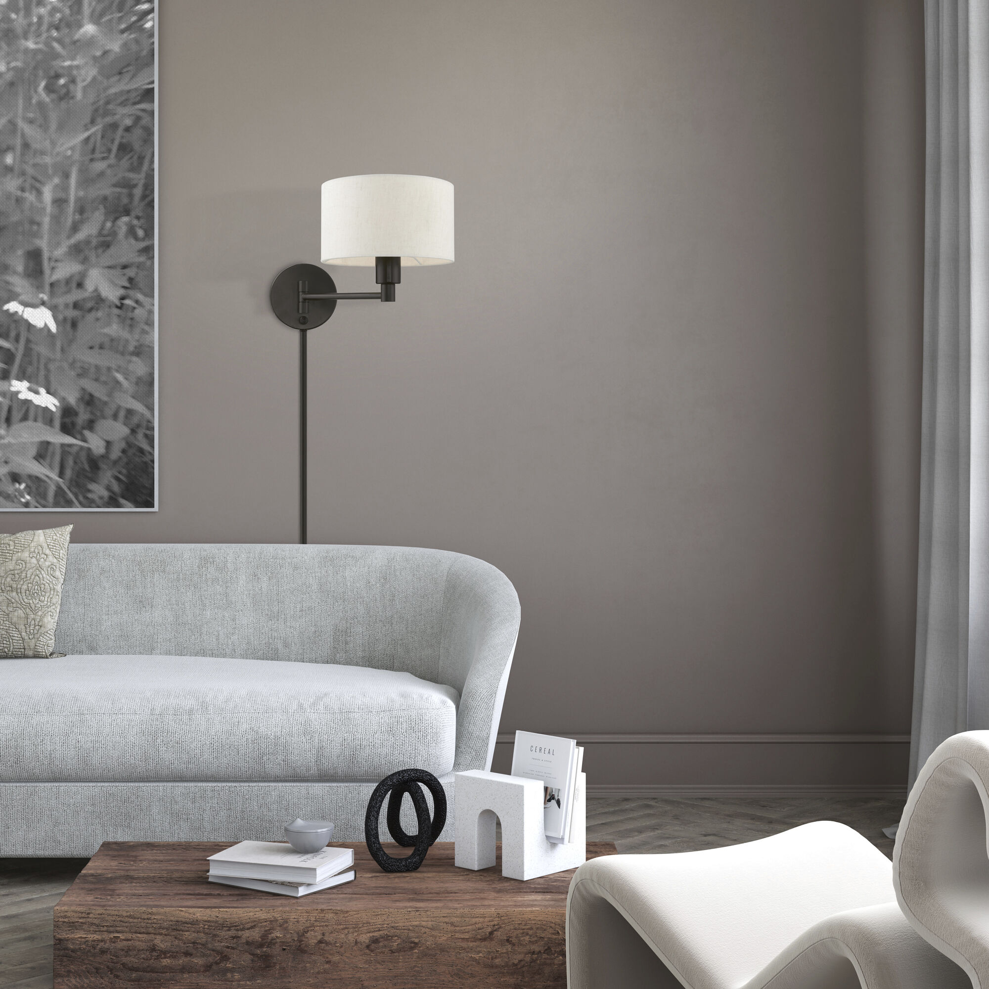 Allison 15 inch 60.00 watt English Bronze Swing Arm Wall Lamp Wall Light