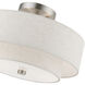 Meridian 2 Light 13 inch Brushed Nickel Semi-Flush Ceiling Light