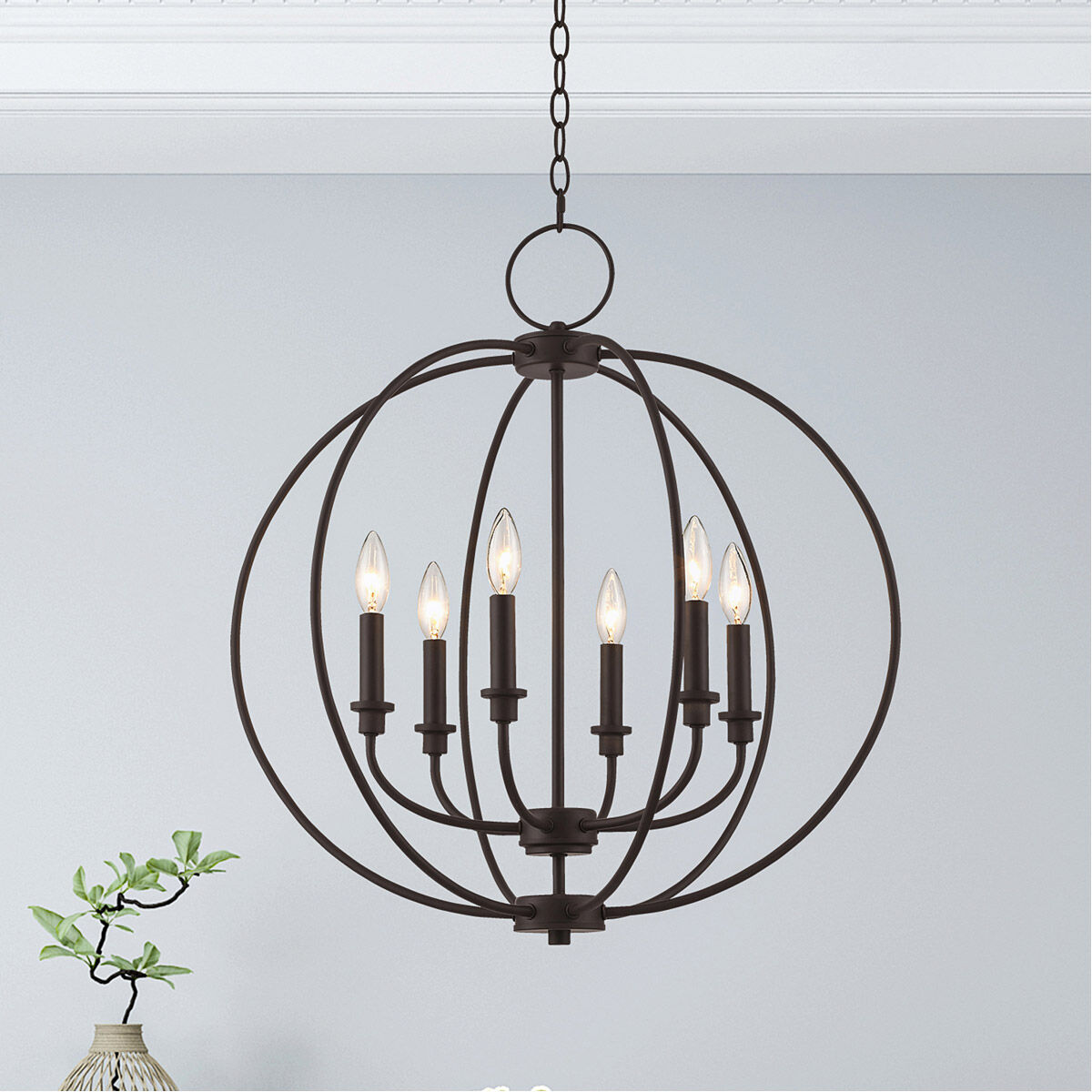 Milania 6 Light 25 inch Bronze Chandelier Ceiling Light