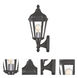 Morgan 1 Light 17.25 inch Textured Black with Antique Silver Finish Cluster Small Up Outdoor Wall Lantern