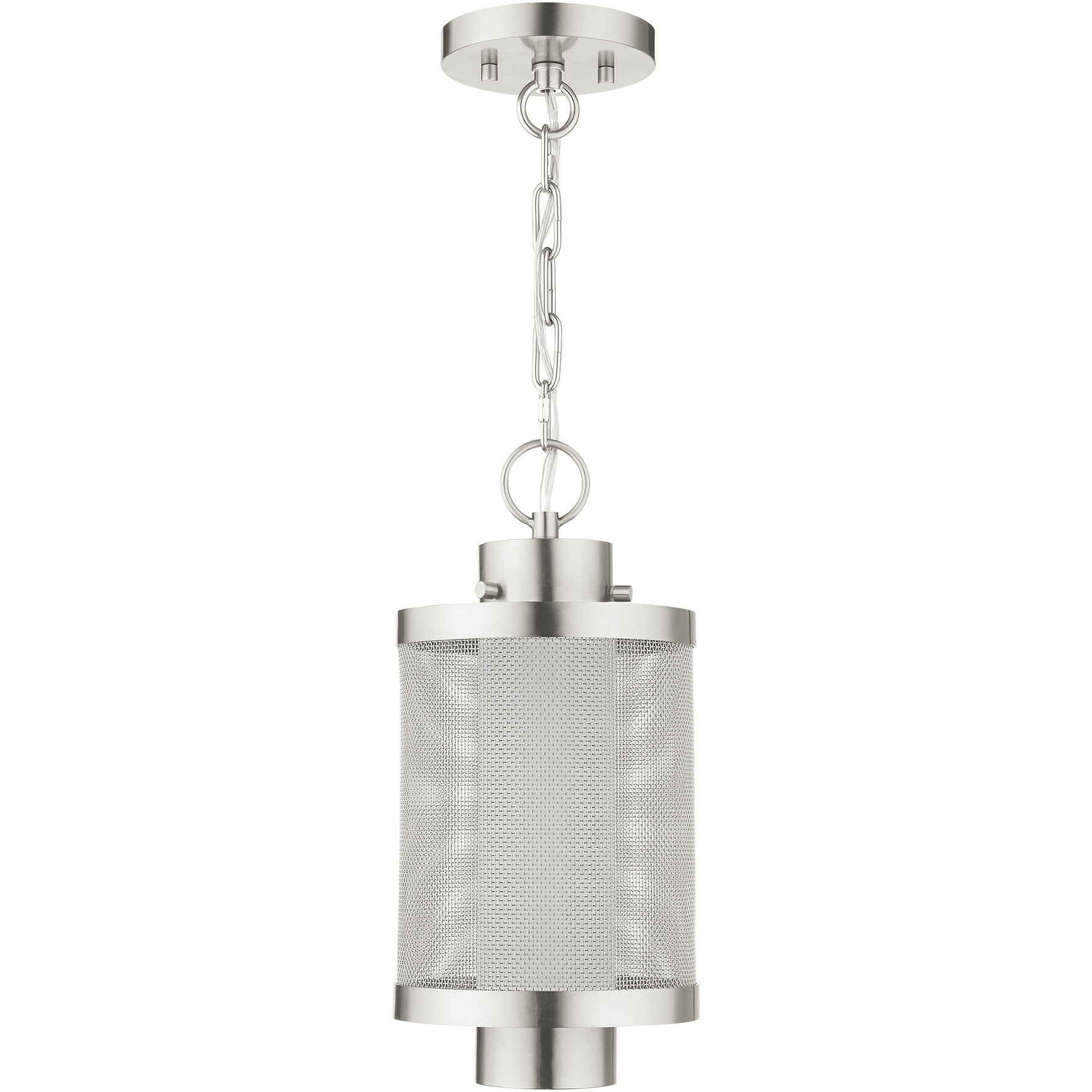 Nottingham 1 Light 9 inch Brushed Nickel Outdoor Pendant Lantern