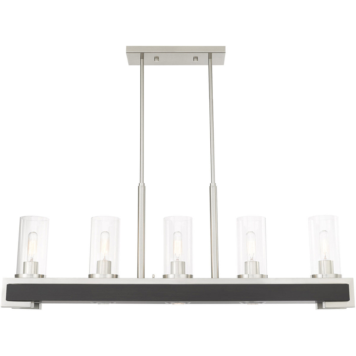 Buttonwood 8 Light 44 inch Brushed Nickel Linear Chandelier Ceiling Light