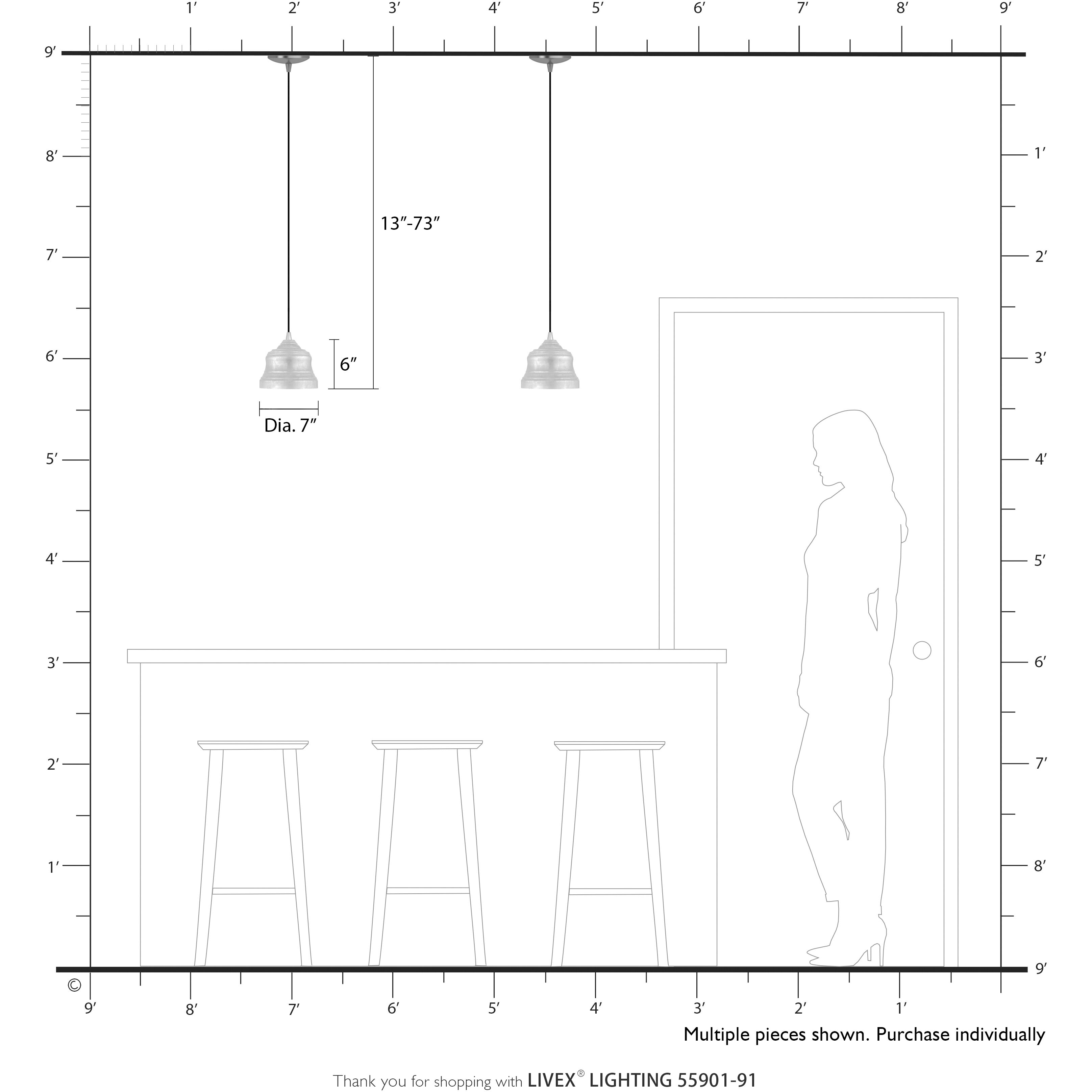 Endicott 1 Light 7 inch Brushed Nickel Pendant Ceiling Light