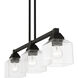 Aragon 3 Light 30 inch Black Linear Chandelier Ceiling Light