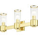 Quincy 3 Light 22.5 inch Polished Brass Vanity Wall Sconce Wall Light