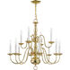 Williamsburgh 12 Light 26 inch Polished Brass Chandelier Ceiling Light