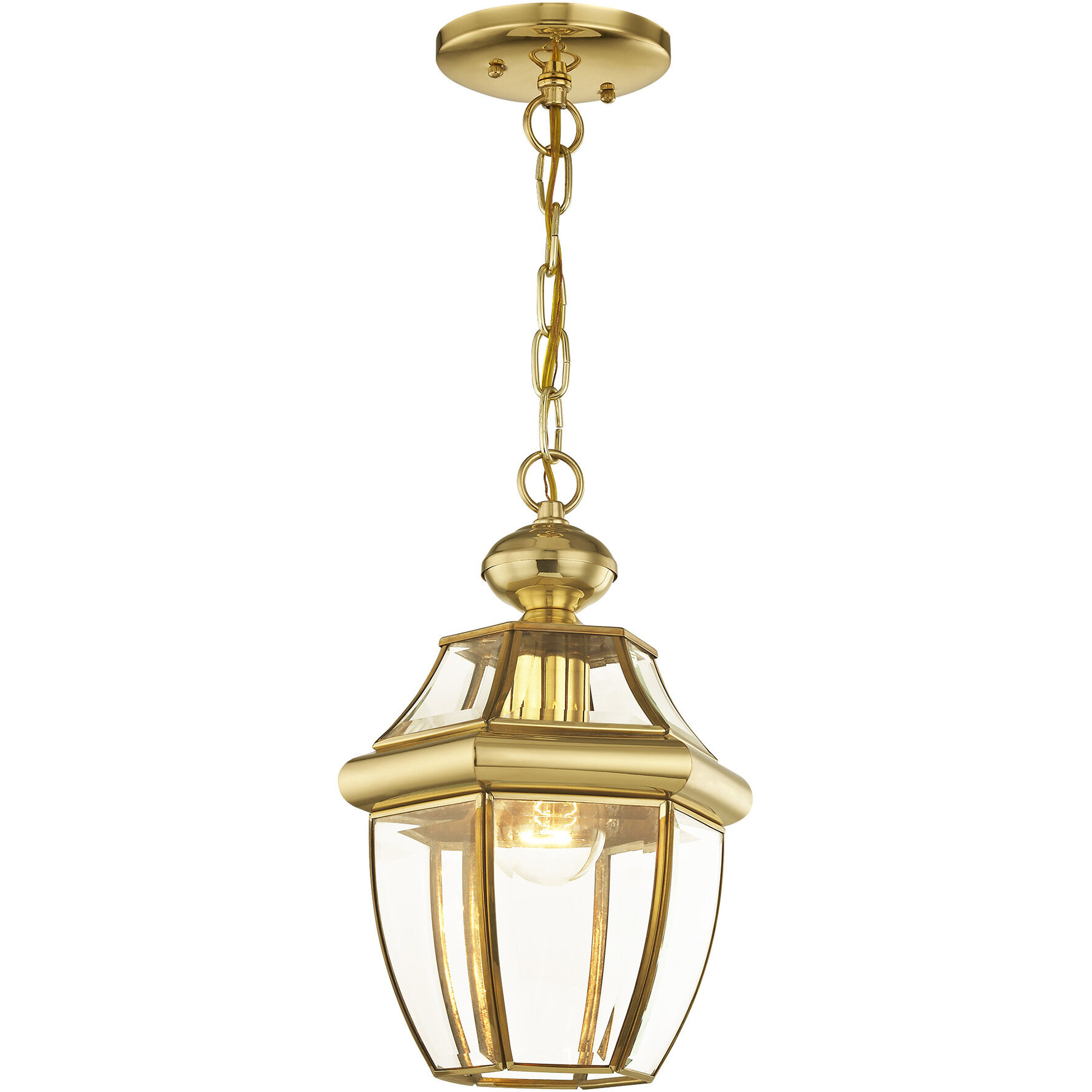 Monterey 1 Light 8.5 inch Polished Brass Outdoor Pendant Lantern