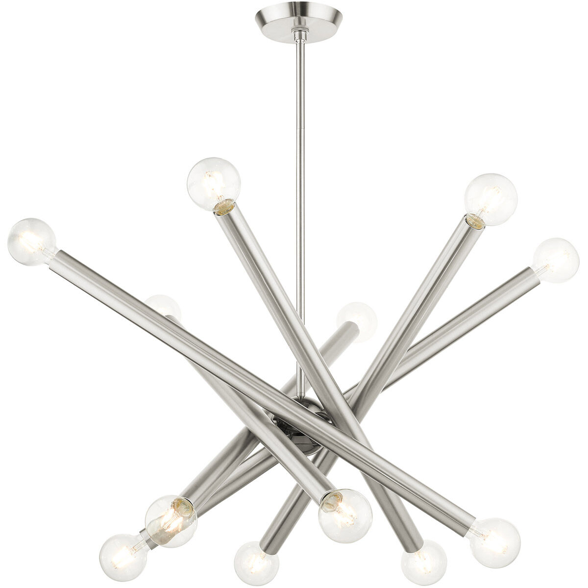 Stafford 12 Light 35 inch Brushed Nickel Chandelier Ceiling Light