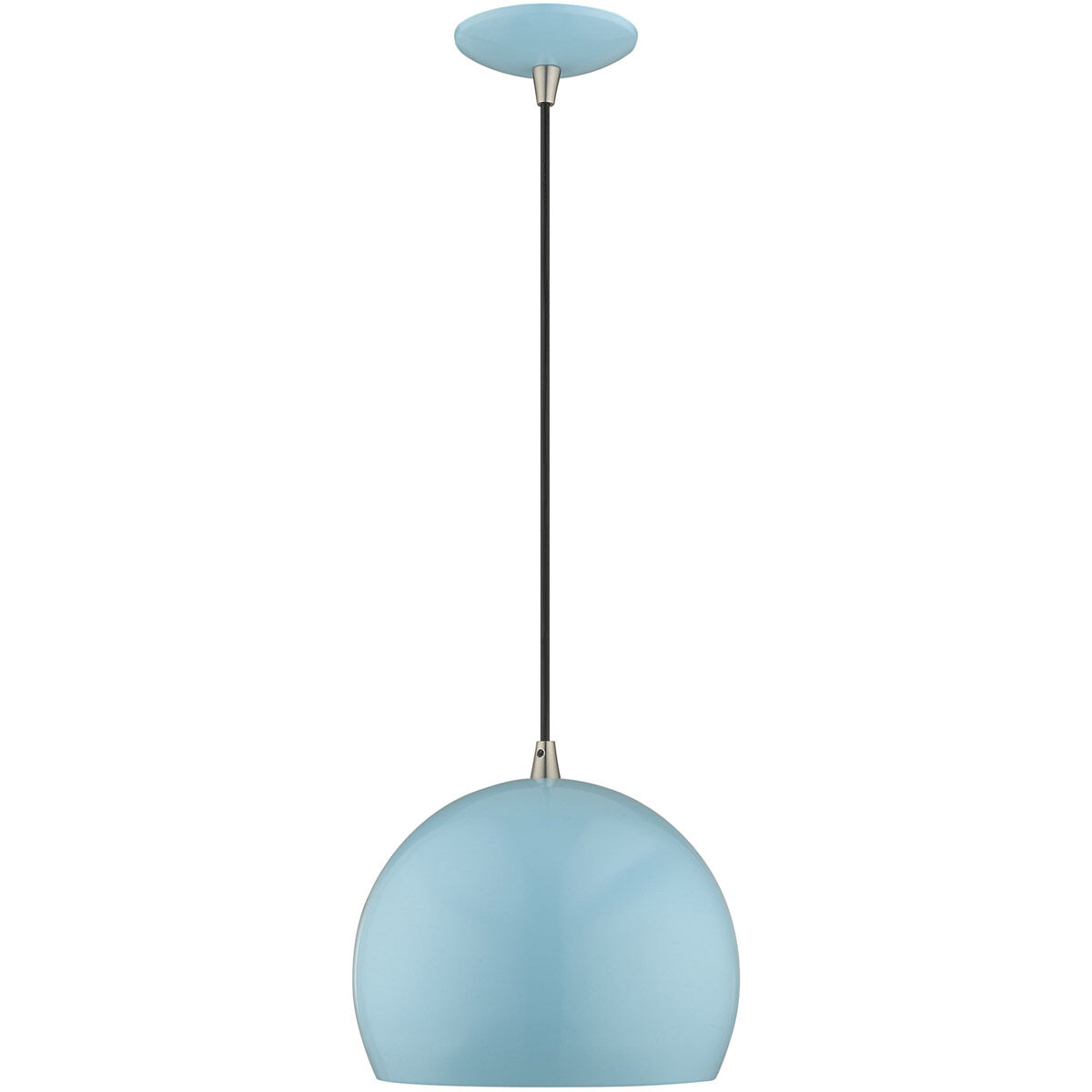 Allison 1 Light 10 inch Shiny Baby Blue Mini Pendant Ceiling Light