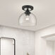 Glendon 1 Light 8.25 inch Black with Brushed Nickel Finish Accents Semi-Flush Ceiling Light in Black with Brushed Nickel Accent